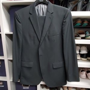 J. Ferrar Mens Suit Black Striped